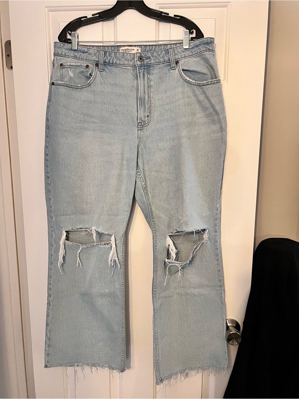 Abercrombie & Fitch Light Blue High-Rise Distressed Jeans